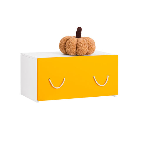 Rootz Toy Chest with Wheels - Toy Box with Lid - Children's Storage Box - MDF Construction - Mobile & Versatile - Supports up to 93kg - 70cm x 35cm x 40cm - Yellow White