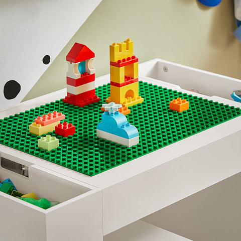 Rootz Children's Activity Table Set with 2 Chairs - Play Table - Gaming Table - Includes Storage Bins - Dual-Use Tabletop - Space-Saving Design - Durable Build - 87cm x 50cm x 50cm