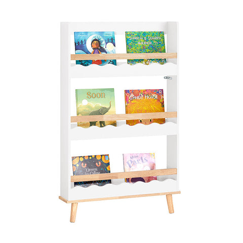 Rootz Children's Bookcase - Kid's Organizer - Kids' Magazine Holder - MDF & Rubber Wood - 75cm x 120cm x 15cm