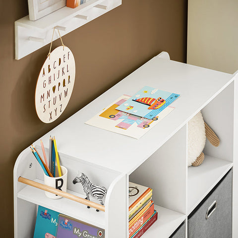 Rootz Children's Toy Storage Shelf - Kids Bookcase - Toy Organizer - MDF and Rubber Wood - 100cm x 80cm x 35cm