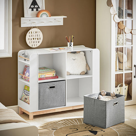 Rootz Children's Toy Storage Shelf - Kids Bookcase - Toy Organizer - MDF and Rubber Wood - 100cm x 80cm x 35cm