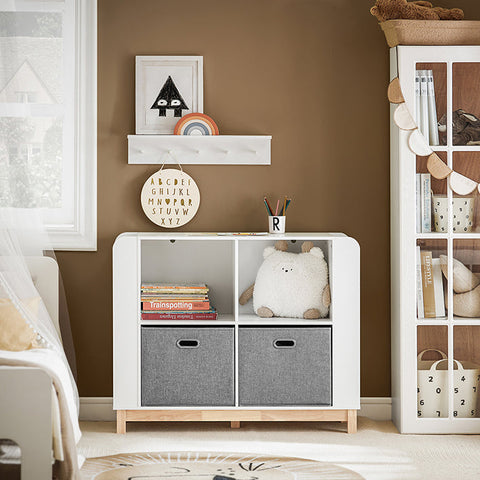 Rootz Children's Toy Storage Shelf - Kids Bookcase - Toy Organizer - MDF and Rubber Wood - 100cm x 80cm x 35cm