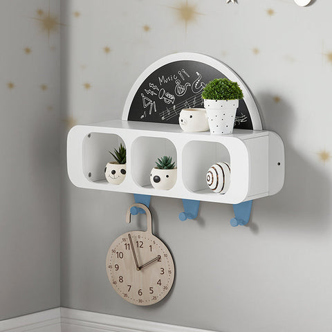 Rootz Children's Wardrobe with Creative Board - Kids' Shelf - Wall Coat Rack - Hanging Storage - Safe Rounded Corners - Easy Assembly - 60cm x 36cm x 20cm