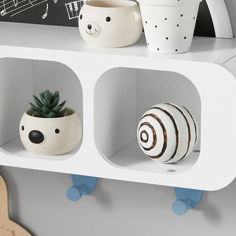 Rootz Children's Wardrobe with Creative Board - Kids' Shelf - Wall Coat Rack - Hanging Storage - Safe Rounded Corners - Easy Assembly - 60cm x 36cm x 20cm