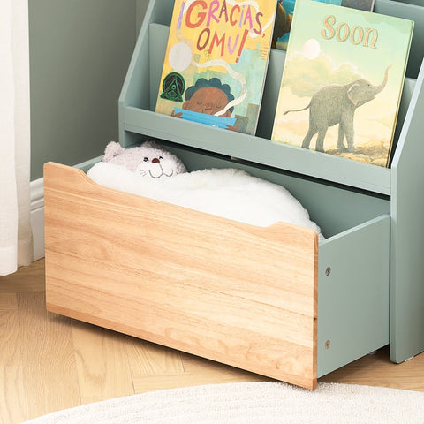 Rootz Children's Bookcase - Kids Storage Organizer - Toy Chest with Wheels - Easy Reach Design - 62x80x30cm