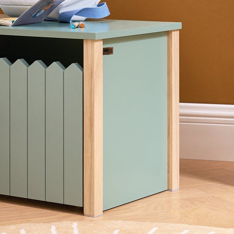 Rootz Kids Storage Ottoman - Toy Chest - Organizer Box - Hidden Storage & Wheels - MDF & Rubber Wood - 60x34x41cm