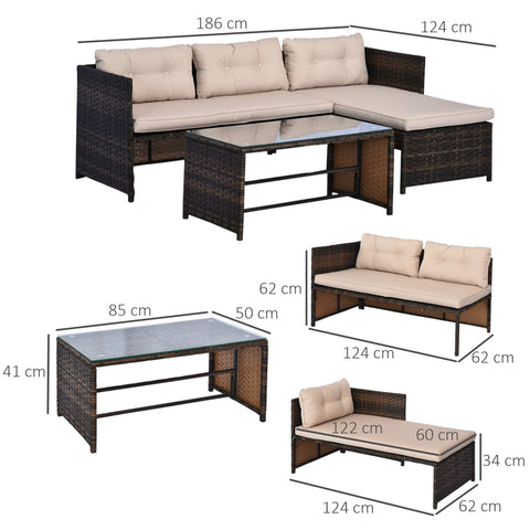 Rootz Garden Furniture Set - Patio Set - Outdoor Sofa Set - Comfort Seating - 124cm x 62cm x 62cm & Table 85cm x 50cm x 41cm