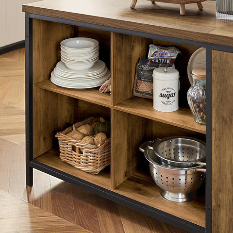 Rootz Dressoir Buffet - Keukeneiland - Keukenkast - Veelzijdige opbergruimte - Verstelbare plank - Ruim ontwerp - MDF en metalen frame - 170 cm x 89 cm x 60 cm