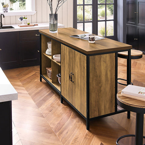 Rootz Dressoir Buffet - Keukeneiland - Keukenkast - Veelzijdige opbergruimte - Verstelbare plank - Ruim ontwerp - MDF en metalen frame - 170 cm x 89 cm x 60 cm