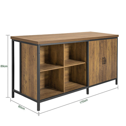 Rootz Dressoir Buffet - Keukeneiland - Keukenkast - Veelzijdige opbergruimte - Verstelbare plank - Ruim ontwerp - MDF en metalen frame - 170 cm x 89 cm x 60 cm