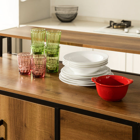 Rootz Kitchen Trolley with Worktop - Kitchen Island - Mobile Kitchen Cabinet - Adjustable Shelves - Versatile Storage - Durable PB(E1) and Metal - 113cm x 106cm x 69cm