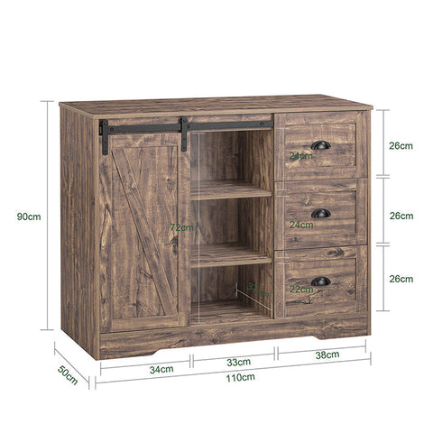 Rootz Kitchen Island - Bar Table - Wine Storage - Extra Workspace - 110x90x50cm - MDF & Rubber Wood
