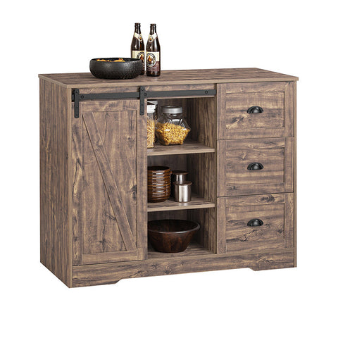 Rootz Kitchen Island - Bar Table - Wine Storage - Extra Workspace - 110x90x50cm - MDF & Rubber Wood