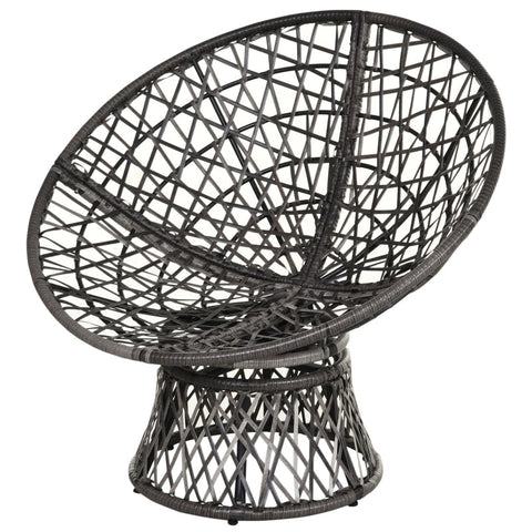 Rootz Papasan Chair - Wicker Chair - Rattan Chair - 360-Degree Rotation - Removable Cushion - Galvanized Steel Frame - W87 x D97 x H86 cm
