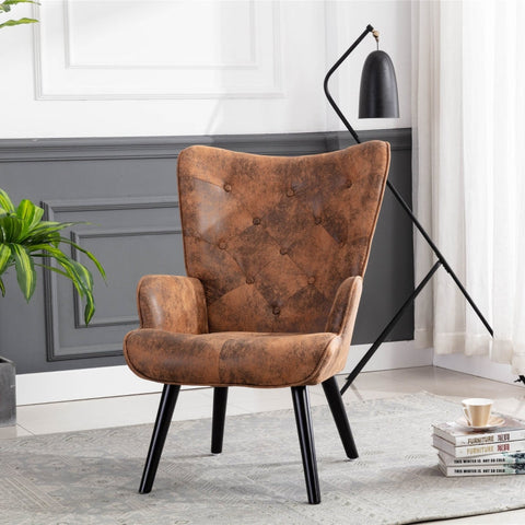 Rootz Armchair - Velvet Accent Chair - Trendy Lounge Chair - Comfortable Microsuede - 96cm x 69cm x 70cm