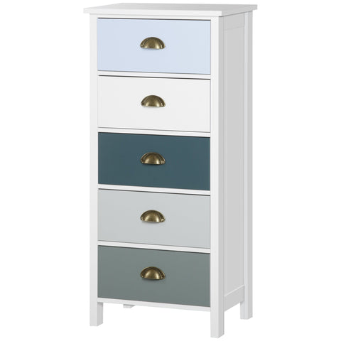 Rootz 5-Drawer Storage Cabinet - Chest of Drawers - Dresser - Ample Storage Space - 45W x 30D x 95.4H cm