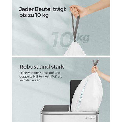 Rootz 4-pack witte plastic mousseline zakken - herbruikbare opbergzakken - milieuvriendelijke containers - 30 liter capaciteit - 74 cm x 53 cm - lichtgewicht - 8 cm x 23 cm - 3,2 kg totaalgewicht