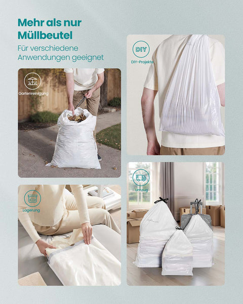 Rootz 30L Garbage Bags - Trash Bag - Rubbish Sacks - High Durability - 51cm x 74cm