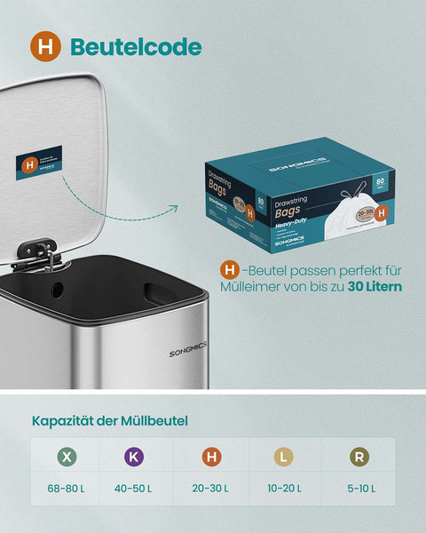 Rootz 30L Garbage Bags - Trash Bag - Rubbish Sacks - High Durability - 51cm x 74cm