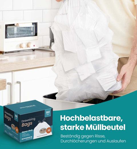 Rootz 30 L Garbage Bag - Trash Bag - Rubbish Bag - Pull Tape for Easy Closure - 51cm x 74cm