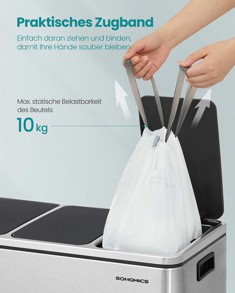 Rootz 30 L Garbage Bag - Trash Bag - Rubbish Bag - Pull Tape for Easy Closure - 51cm x 74cm