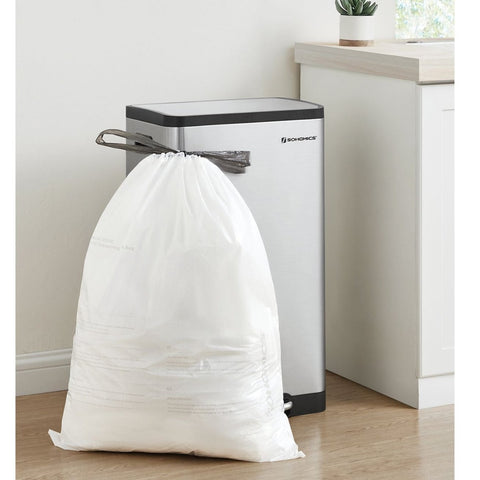 Rootz 2 Pack White Plastic Drawstring Bags - Trash Bags - Garbage Bags - 50 Liter Capacity - 25μm Thick Polyethylene - 59cm x 74cm - Max Load 25kg - Pack of 80 Bags