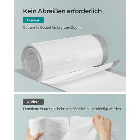 Rootz 2 Pack White Plastic Drawstring Bags - Trash Bags - Garbage Bags - 50 Liter Capacity - 25μm Thick Polyethylene - 59cm x 74cm - Max Load 25kg - Pack of 80 Bags