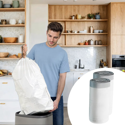 Rootz Garbage Bags 60L - Trash Bags - Waste Liners - Tear-Resistant HDPE - 52cm x 74cm