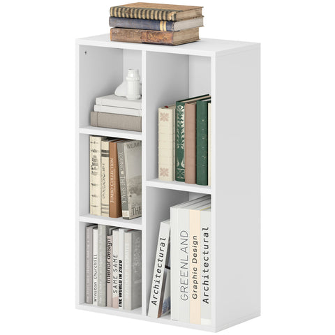 Rootz 2-Level Bookshelf - Storage Shelf - Exhibition Stand - Robust Chipboard - 50cm x 24cm x 80cm
