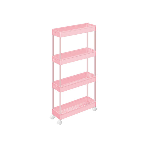 Rootz 4 Level Storage Shelf - Organizer - Niche Shelf - Space-Saving - 14.4 x 42 x 86 cm - Pink