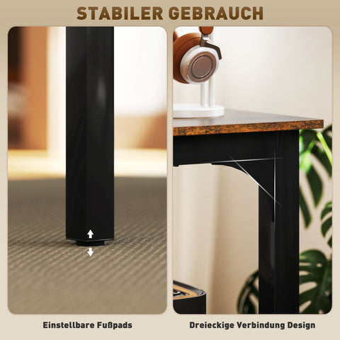 Rootz Computer Desk - Office Table - Rustic Workspace - Lots of Space - Chipboard - 180cm x 60cm x 75cm