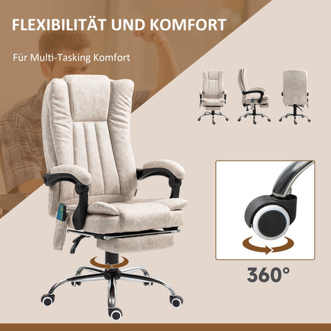 Rootz Office Chair with Massage - Ergonomic Desk Chair - Heated Seat - 62cm x 70cm x 113-120cm - Ultimate Comfort
