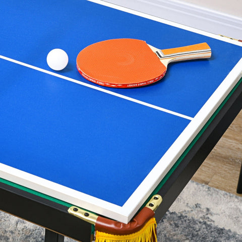 Rootz 2-in-1 Pool Table and Table Tennis Table - Billiards Table - Ping Pong Table - Effortless Switching - Stylish Design - Height Adjustable - 140cm x 63cm x 60-80cm - MDF, Steel, Plastic