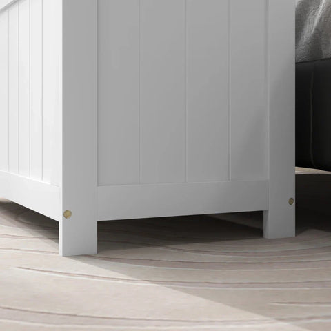 Rootz Seat Chests - Storage Box - Toy Chest - 2 Handles - Children's Room - Wooden Chest - MDF - White - 81L x 40W x 46H cm