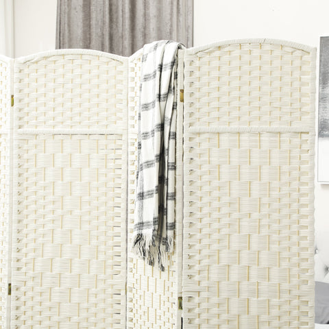 Rootz 4-Part Foldable Room Divider - Privacy Screen - Partition Screen - Enhanced Privacy - 180cm x 1.7cm x 180cm