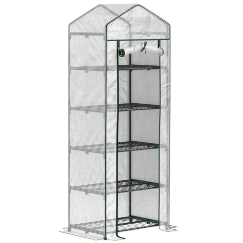 Rootz Mini-Greenhouse - Plant Shelter - Garden Greenhouse - Enhance Growth - 69x49x193cm - Sturdy Steel & Plastic