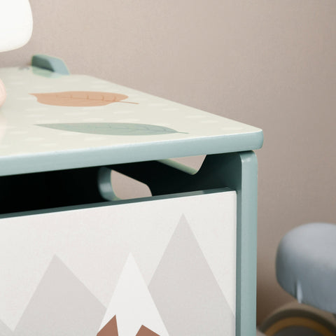 Rootz Storage Box Toy Chest - Toy Organizer - Kids Storage - Safety Hinge - 60L x 37W x 39H cm - Cute Green Animal Design