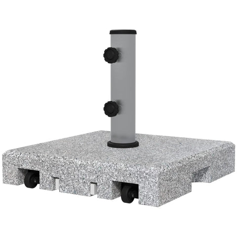 Rootz Parasol Stand - Parasol Holder - Parasol Base - Wheels For Umbrella Poles - Weather Resistant - Gray - 45L x 45W x 39H cm
