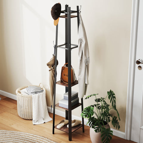 Rootz Wardrobe Stand - Free-Standing Clothes Rack - Industrial Coat Organizer - Space-Saving Design - 34.8cm x 34.8cm x 179cm