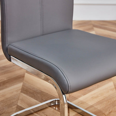 Rootz 4 Piece Set Dining Chairs - Dinner Chairs - Ergonomic Seating - Chrome-Plated Stability - 42cm x 54cm x 100cm