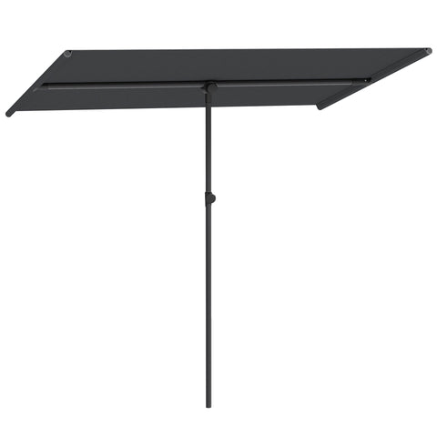 Rootz Parasol Garden Umbrella - Sunshade - Outdoor Canopy - 180° Rotatable - 150x205cm - Black- UV Protection UPF 50+