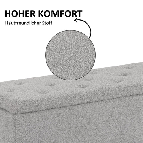 Rootz Upholstered Bench - Shoe Bench - Bed Bench - Stylish Storage Solution - 95cm x 38cm x 45cm