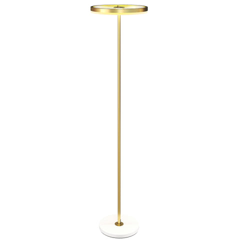 Rootz Floor Lamp - Standing Light - Adjustable Lighting - Dimmable Foot Switch - Metal & Acrylic - 4000K - Gold - 40L x 157.5H cm