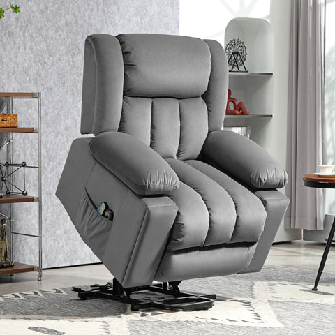 Rootz Electric Riser Chair - Reclining Armchair - Power Lift Chair - USB Ports, Massage & Heat - 101cm x 93cm x 104cm