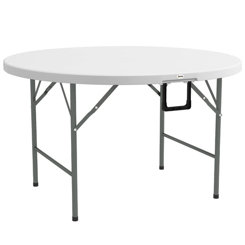 Rootz Round Garden Table - Foldable Outdoor Table - Metal & HDPE | Easy-Clean, Durable - Ø122cm x 73cm