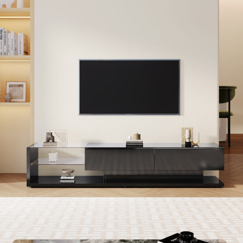 Rootz High Gloss TV Cabinet - Media Console - Entertainment Unit - LED Lighting - 170cm x 36cm x 38cm
