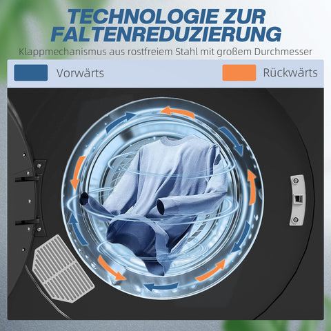 Rootz Compact Tumble Dryer - Clothes Dryer - Laundry Dryer - Touch Operation - 4kg Capacity - 49cm x 43cm x 61cm - Black