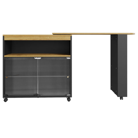 Rootz Extendable Bar Table - Movable Bar Table - Telescopic Bar Table - LED Lights - Modern Design - 138-204 x 39 x 105 cm