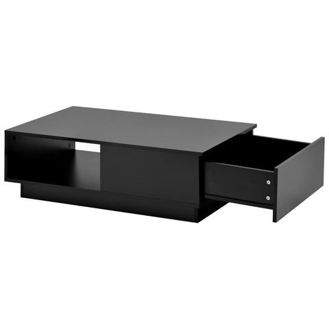 Rootz Modern Coffee Table - Sofa Table - LED Table - Ample Storage - 95L x 55W x 32H cm