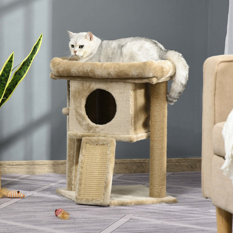 Rootz Cat Scratching Post - Cat Play Station - Cat Rest Station - Ultimate Play - Claw Sharpening - High-Quality Construction - 40W x 40D x 57H cm